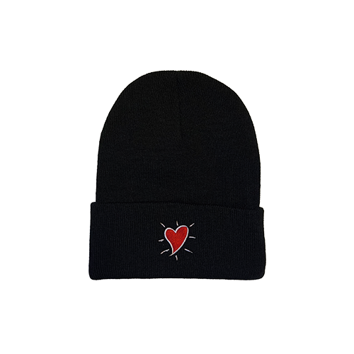 Hoffman Heart Embroidered Beanie Cap - Cuffed