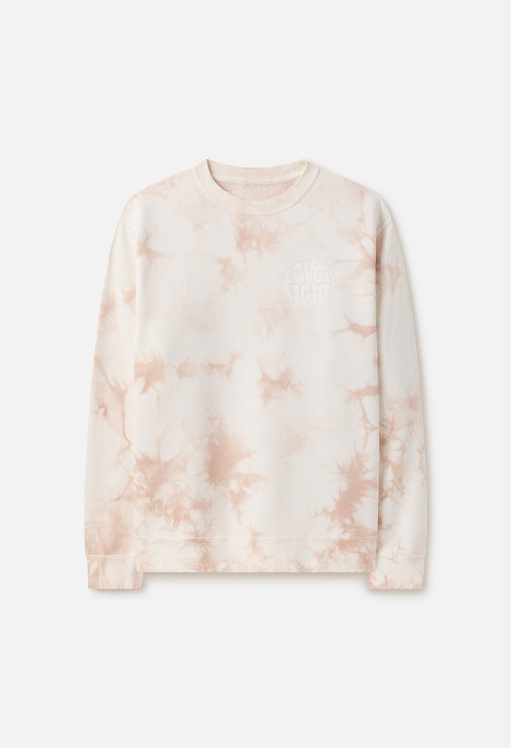 Crewneck Sweatshirt / Love &amp; Light Tie Dye Rose
