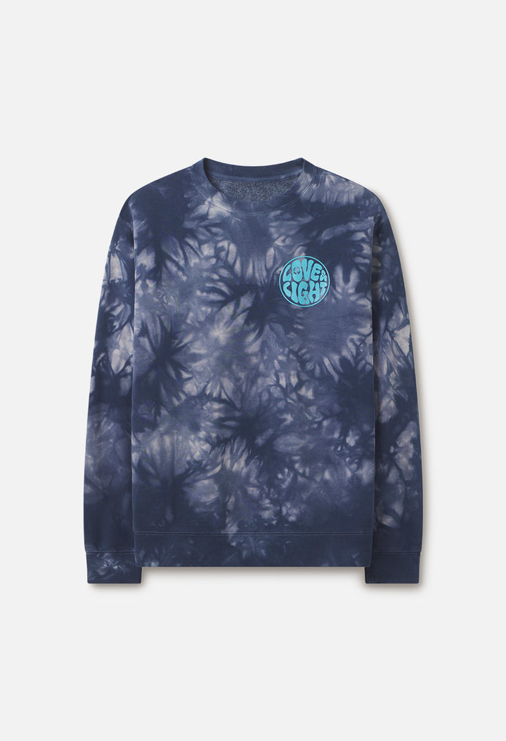 Crewneck Sweatshirt / Love &amp; Light Tie Dye Navy