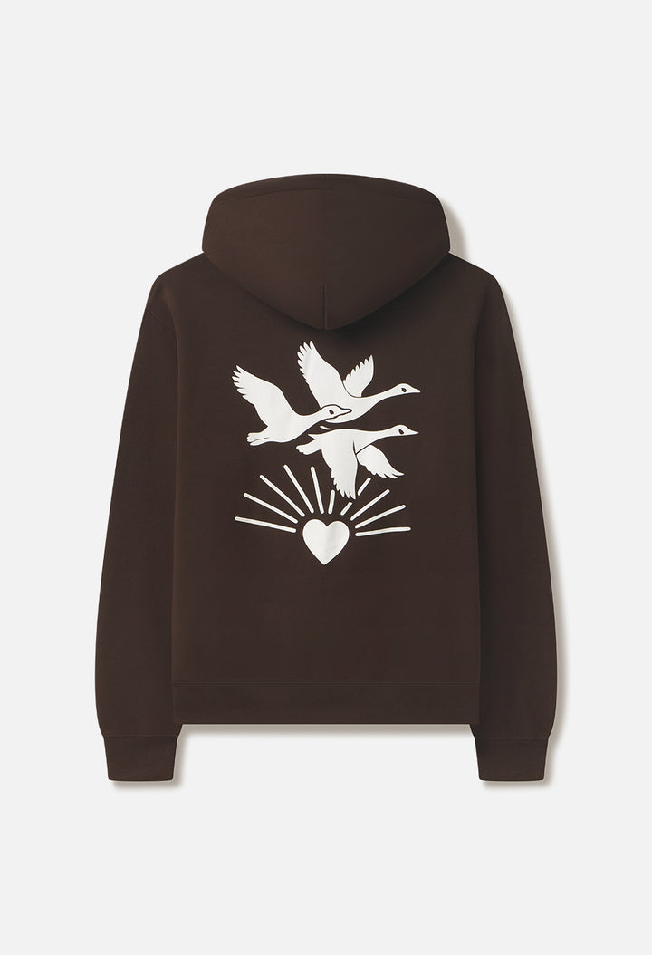 Classic Full-Zip Hoodie / Geese Flock Brown