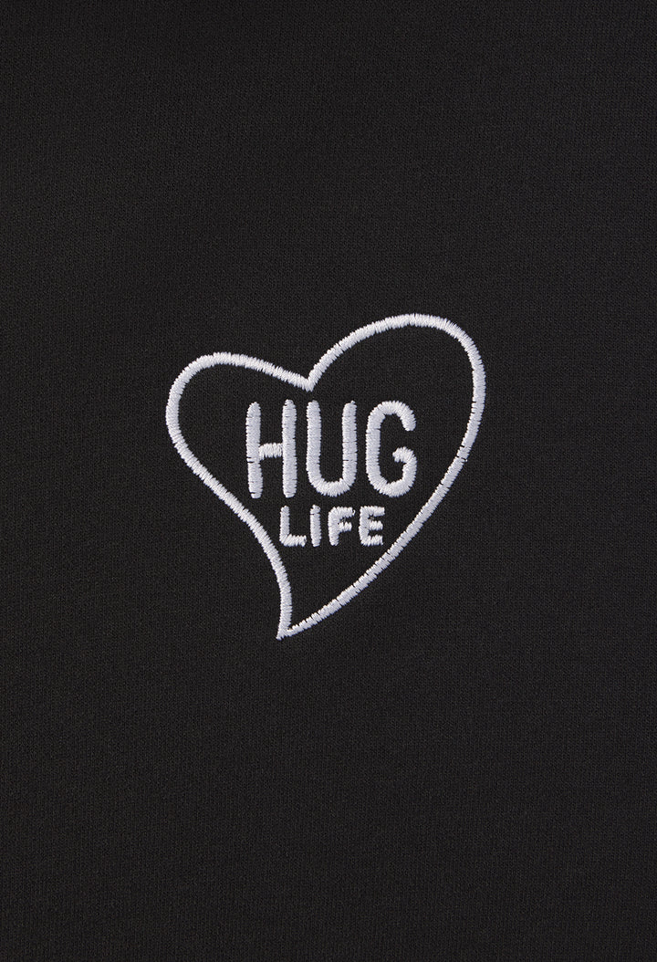 Classic Full-Zip Hoodie / Hug Life Black