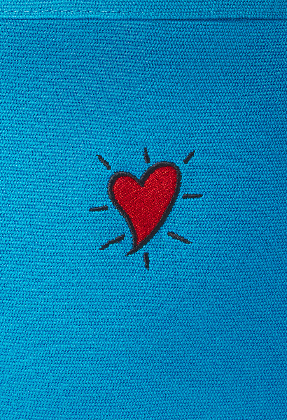 Canvas Tote Bag / Hoffman Heart / Blue