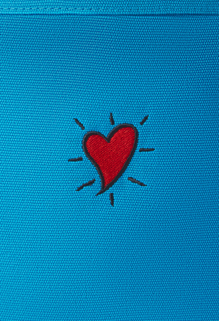Canvas Tote Bag / Hoffman Heart / Blue