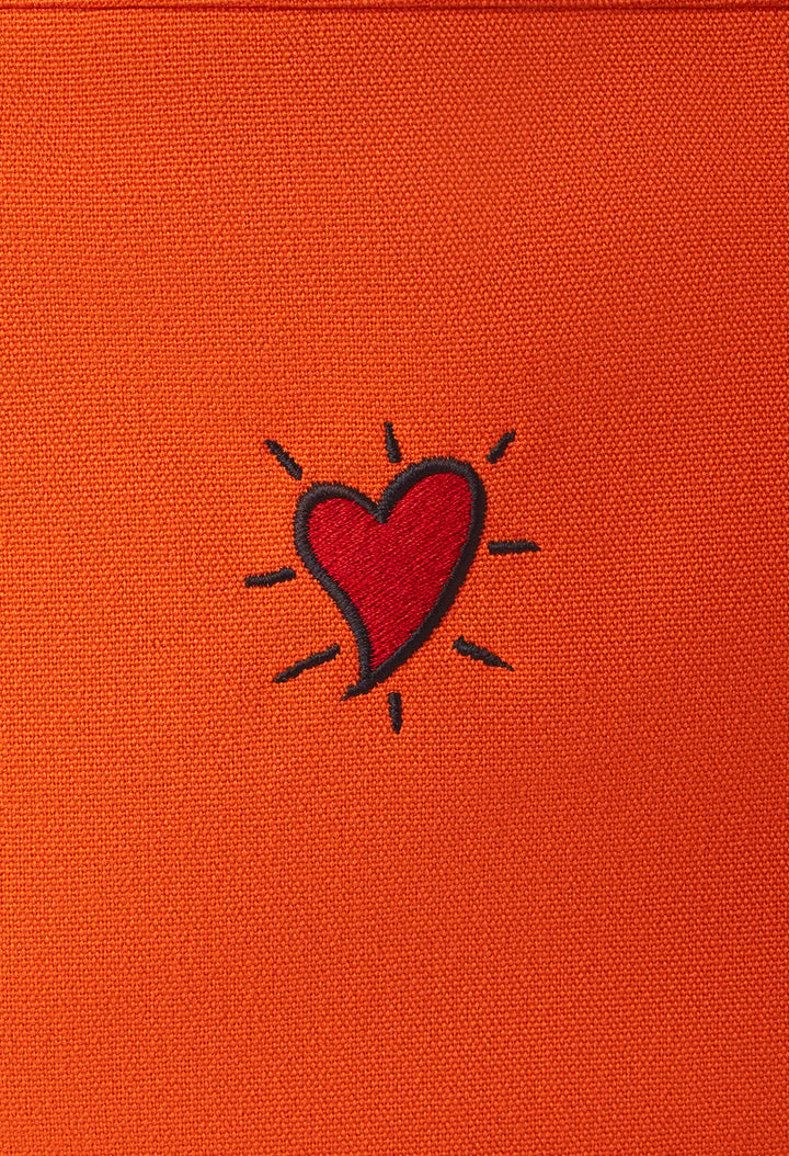Canvas Tote Bag / Hoffman Heart / Orange