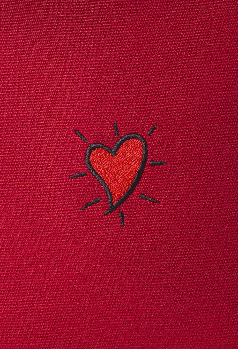 Canvas Tote Bag / Hoffman Heart / Burgundy