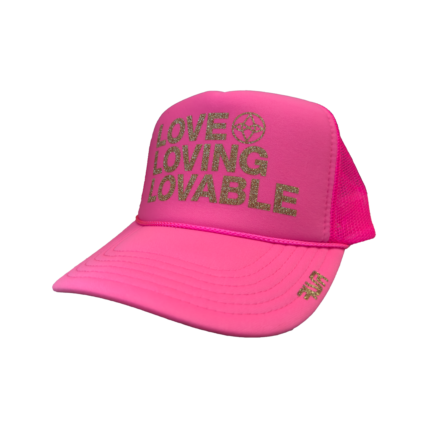 Love Loving Lovable - Trucker Hat - Pink / Gold