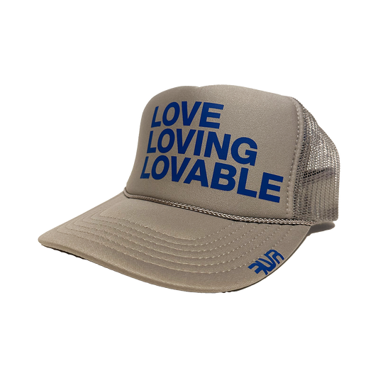 Love Loving Lovable - Trucker Hat - Grey / Blue
