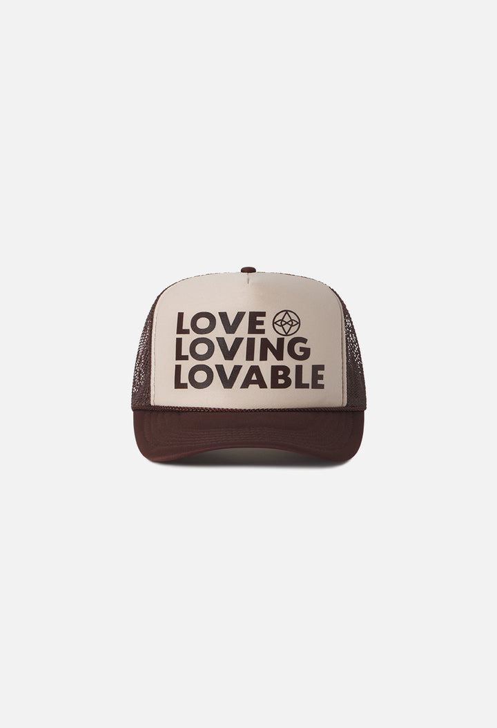 Trucker Hat / Love Loving Lovable / Brown