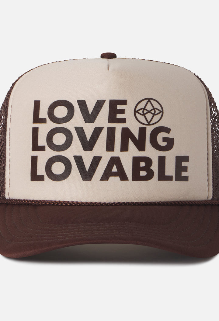 Trucker Hat / Love Loving Lovable / Brown