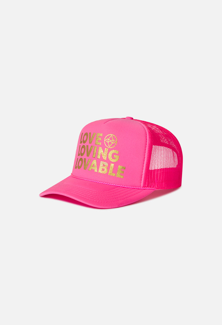 Trucker Hat / Love Loving Lovable / Pink