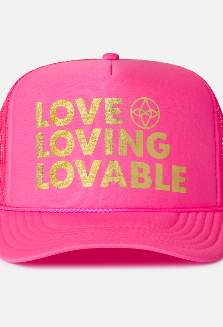 Trucker Hat / Love Loving Lovable / Pink